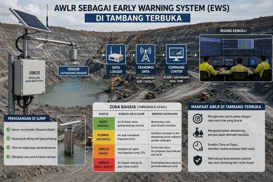Automatic Water Level Recorder (AWLR) pada Sistem EWS Banjir Tambang