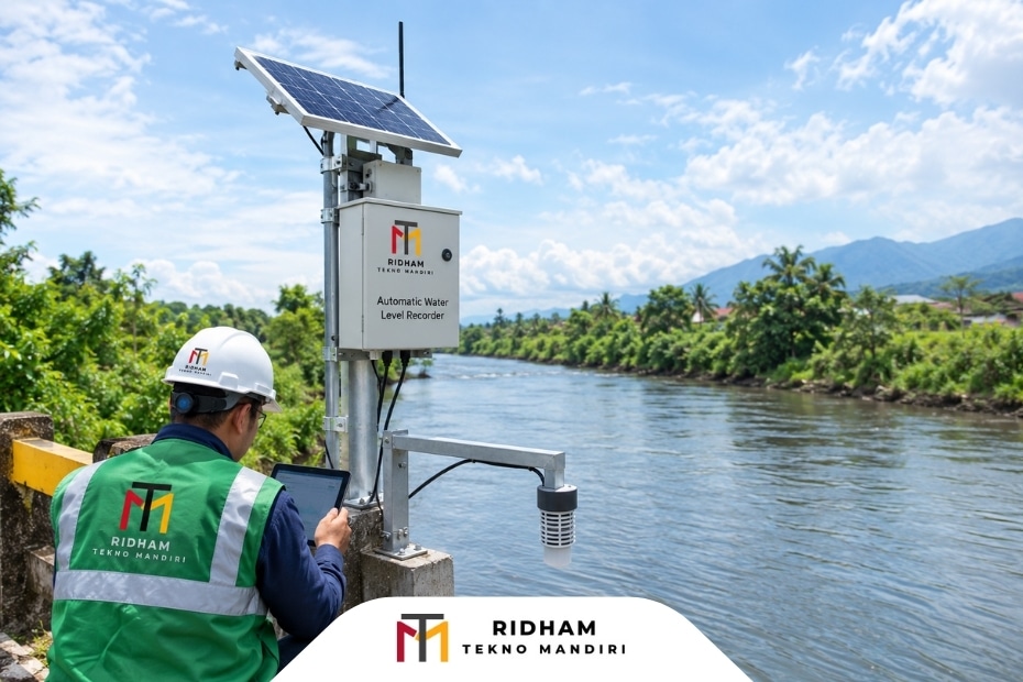 pemasangan automatic water level di sungai