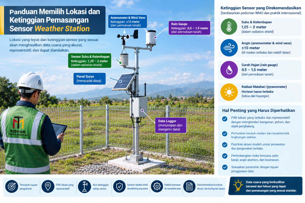 Panduan Memilih Lokasi dan Ketinggian Pemasangan Sensor Weather Station Panduan Memilih Lokasi dan Ketinggian Pemasangan Sensor Weather Station